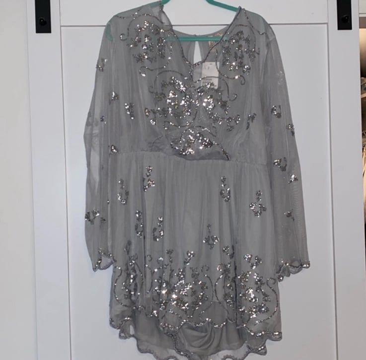 H&M silver Sequined romper