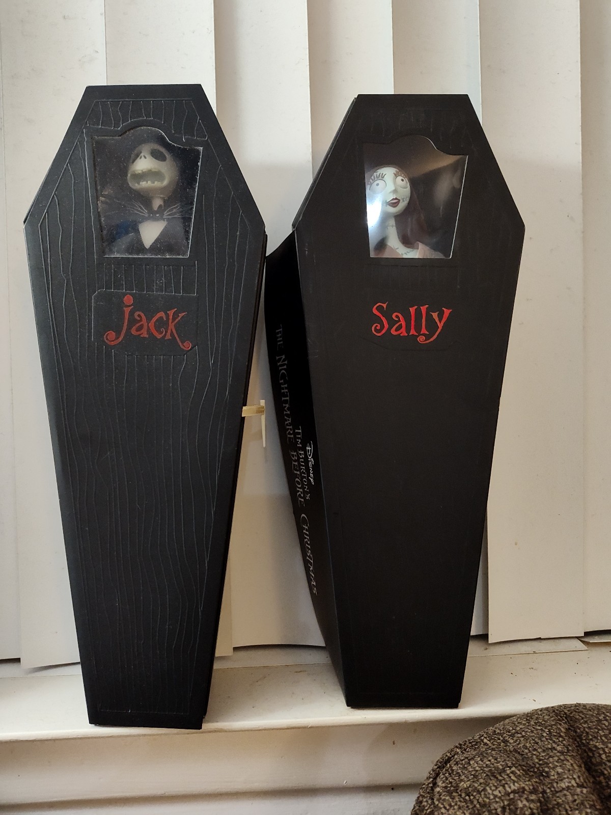 Nightmare Before Christmas Jack Sally Collection Dolls Coffin Box Rare