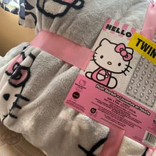 Hello Kitty Twin Grey Blanket