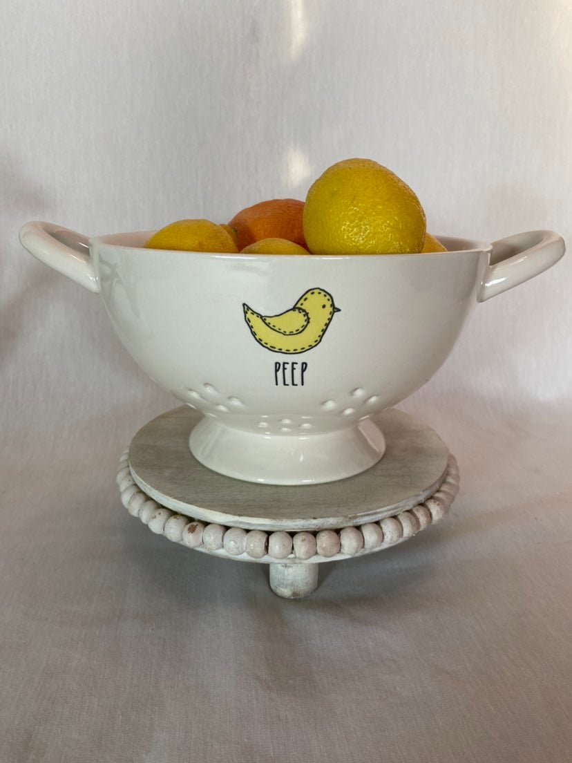 NWT Rae Dunn strainer fruit bowl PEEP