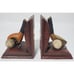 Golf Theme Heavy Duty Resin Book Ends Wood Look Flat Back with Club Ball Tee
