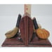 Golf Theme Heavy Duty Resin Book Ends Wood Look Flat Back with Club Ball Tee
