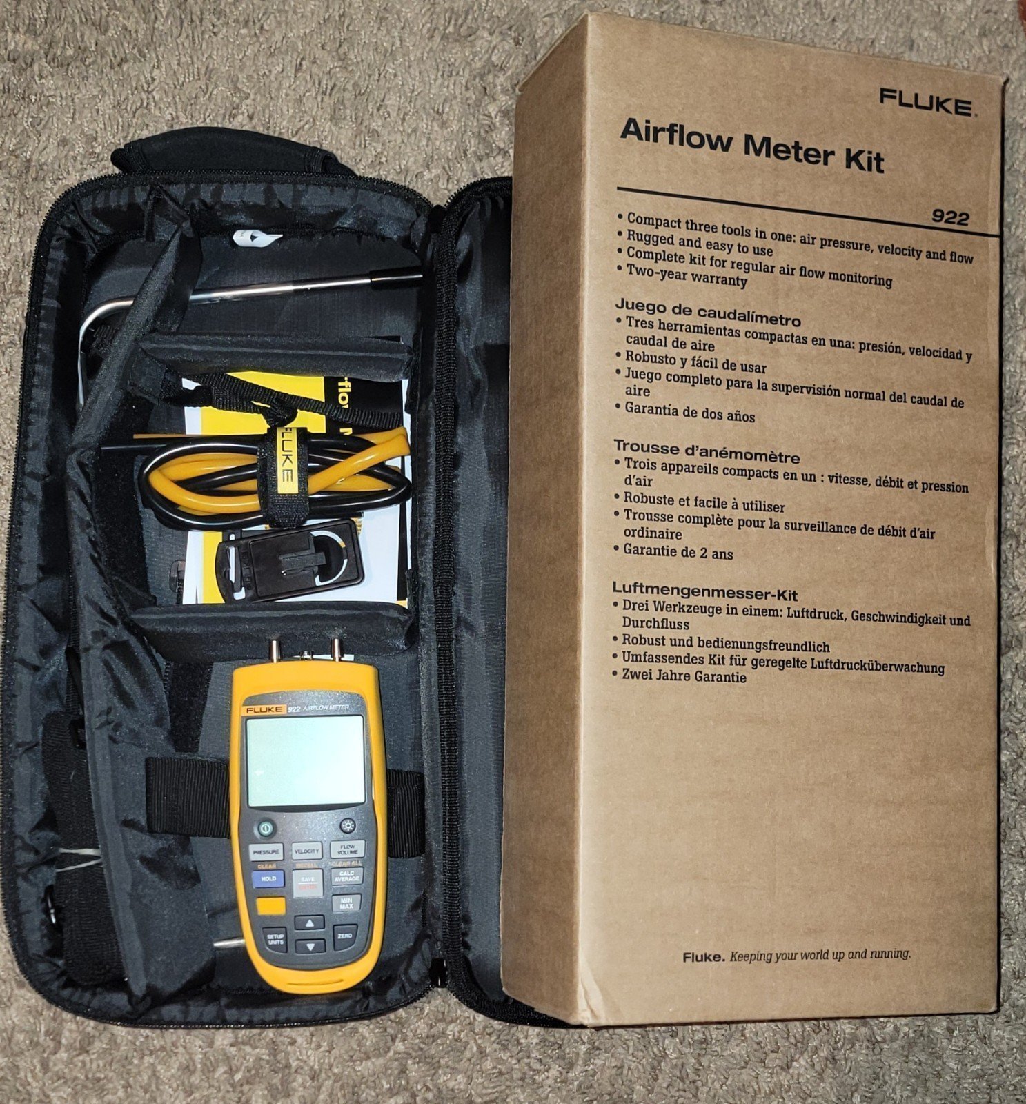 Fluke 922/ kit airflow meter micrometer
