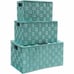 NEW 3 Woven Storage Baskets w/ Lid (3 Sizes) Turquoise (organize basket boxes