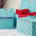 NEW 3 Woven Storage Baskets w/ Lid (3 Sizes) Turquoise (organize basket boxes