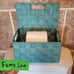 NEW 3 Woven Storage Baskets w/ Lid (3 Sizes) Turquoise (organize basket boxes