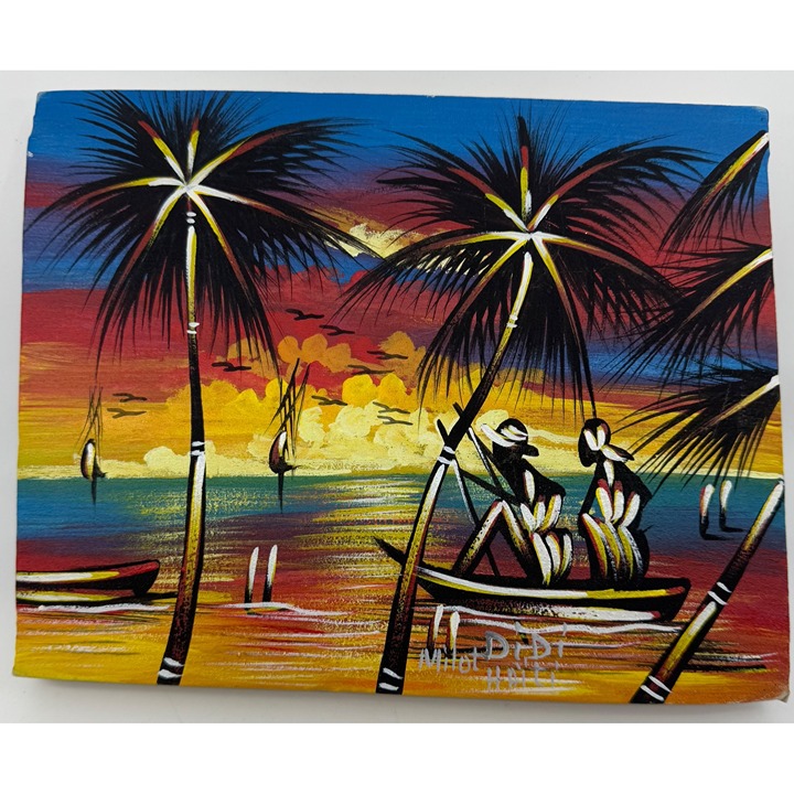 Haitian Painting Topical Landscape Signed DiDi Milot Haiti 2011 8”x10” Unframed