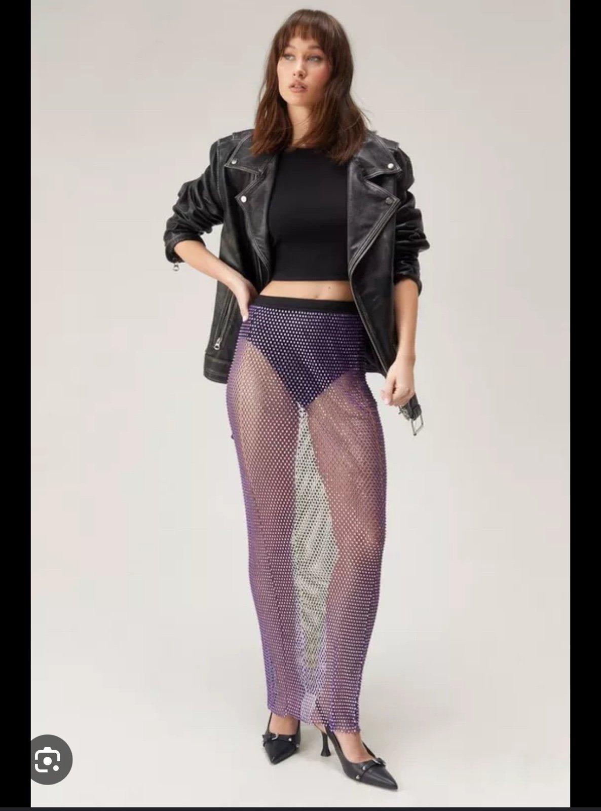 Purple Diamante Maxi Skirt