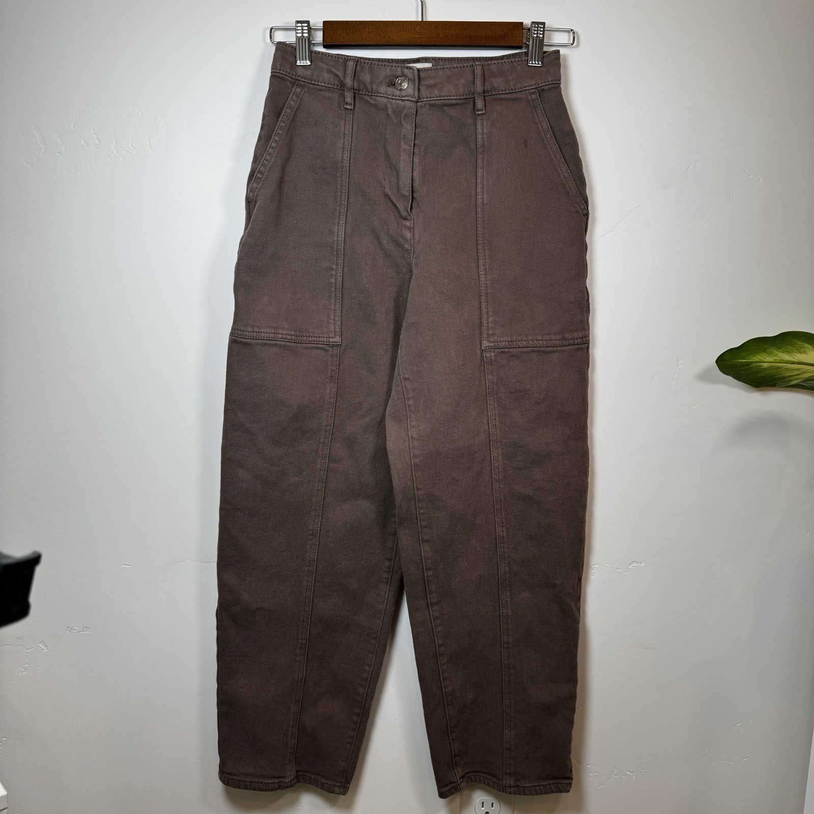 Aritzia Wilfred Free Modern Utility Pant Brown Size 2