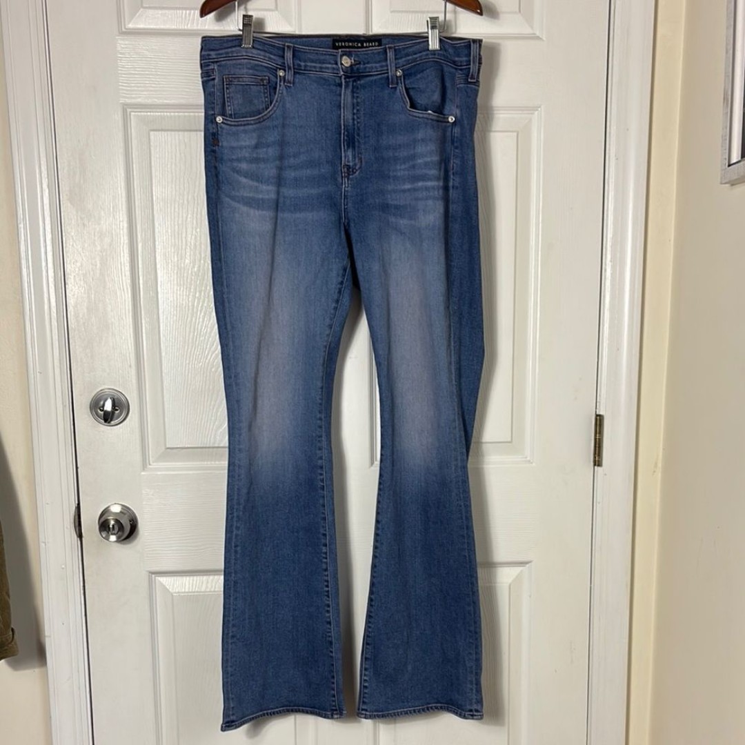 VERONICA BEARD Beverly Skinny Flare high rise Women's Blue Jeans size 15