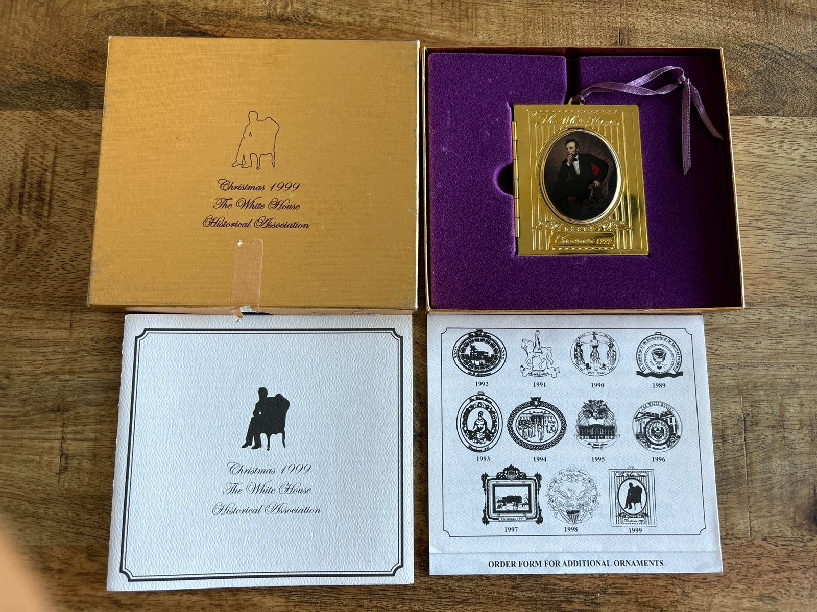 The White House 1999 Christmas Ornament Abraham Lincoln Historical Association
