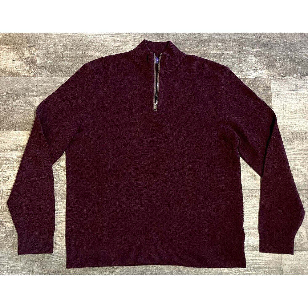 Ralph Lauren Purple Label Quarter Zip 100% Cashmere size XL