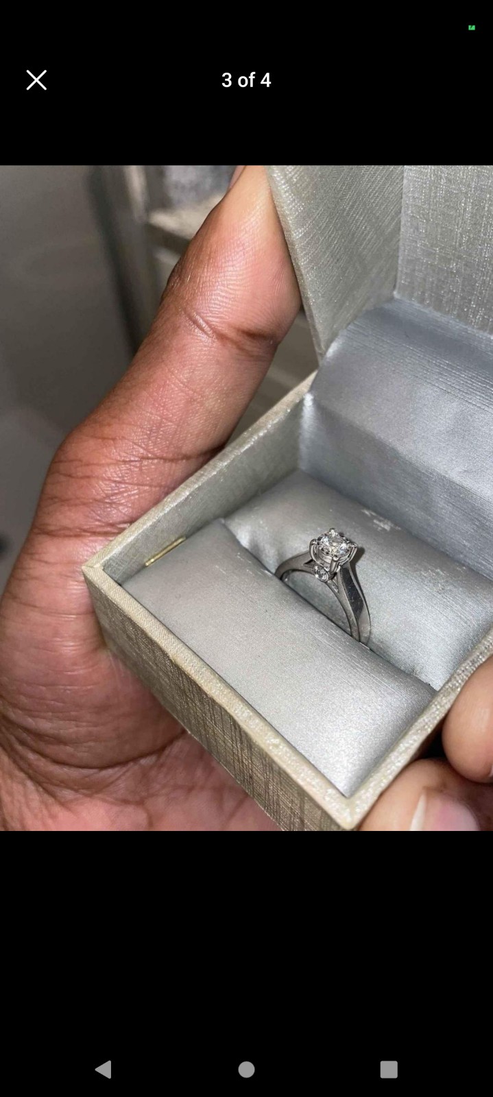 Solid 10k White Gold Diamond Engagement Ring