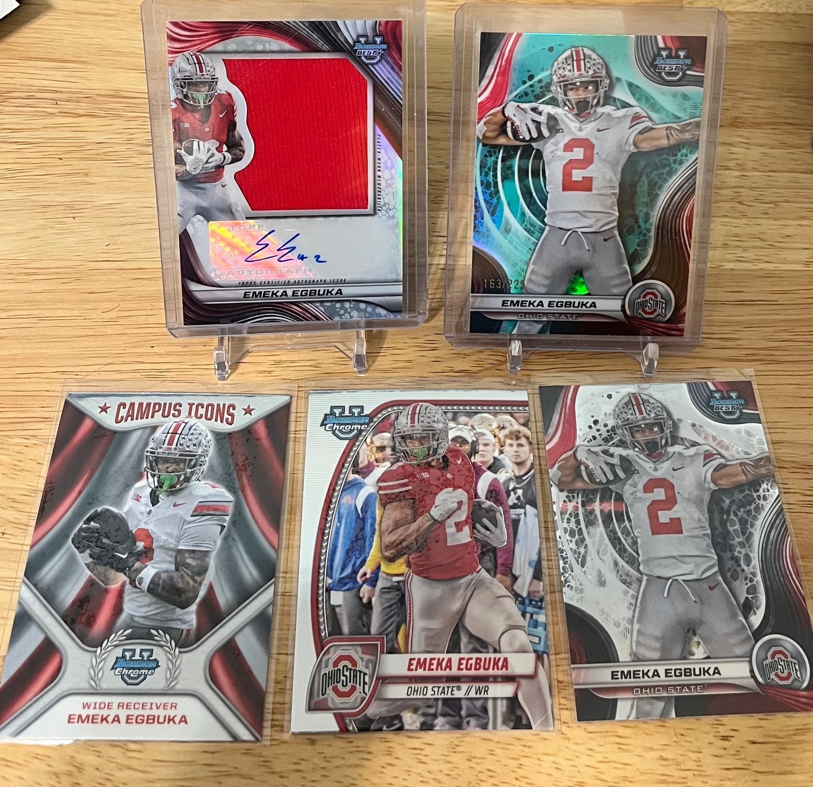 2024 bowman Best University Ohio Jumbo Relic Auto Emeka Egbuka Ohio State+