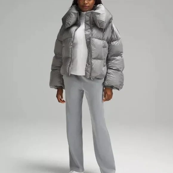 Lululemon Women's Gray Insulated Down-Filled Teddy Padded Puffer Jacket Size 12