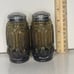 HTF Vintage L.E. Smith Smoke Brown Moon and Star Salt and Pepper Shakers