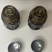 HTF Vintage L.E. Smith Smoke Brown Moon and Star Salt and Pepper Shakers