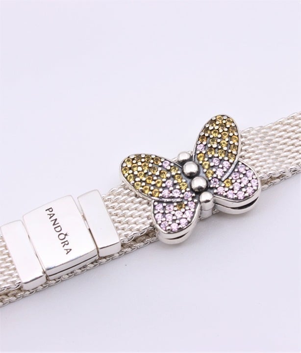 New PANDORA Reflexions Pave Butterfly Clip Charm