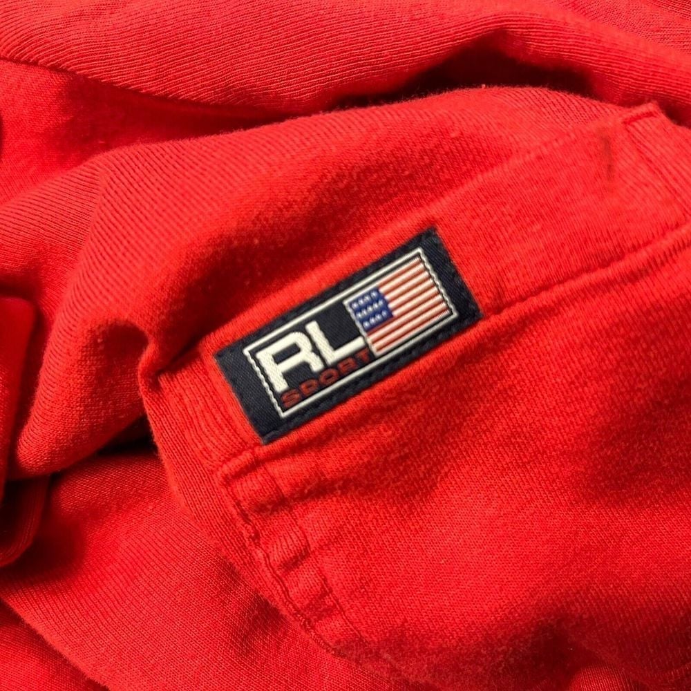 Vintage Y2K Polo Sport Womens Large Red T-Shirt Dress Embroidered Flag Logo