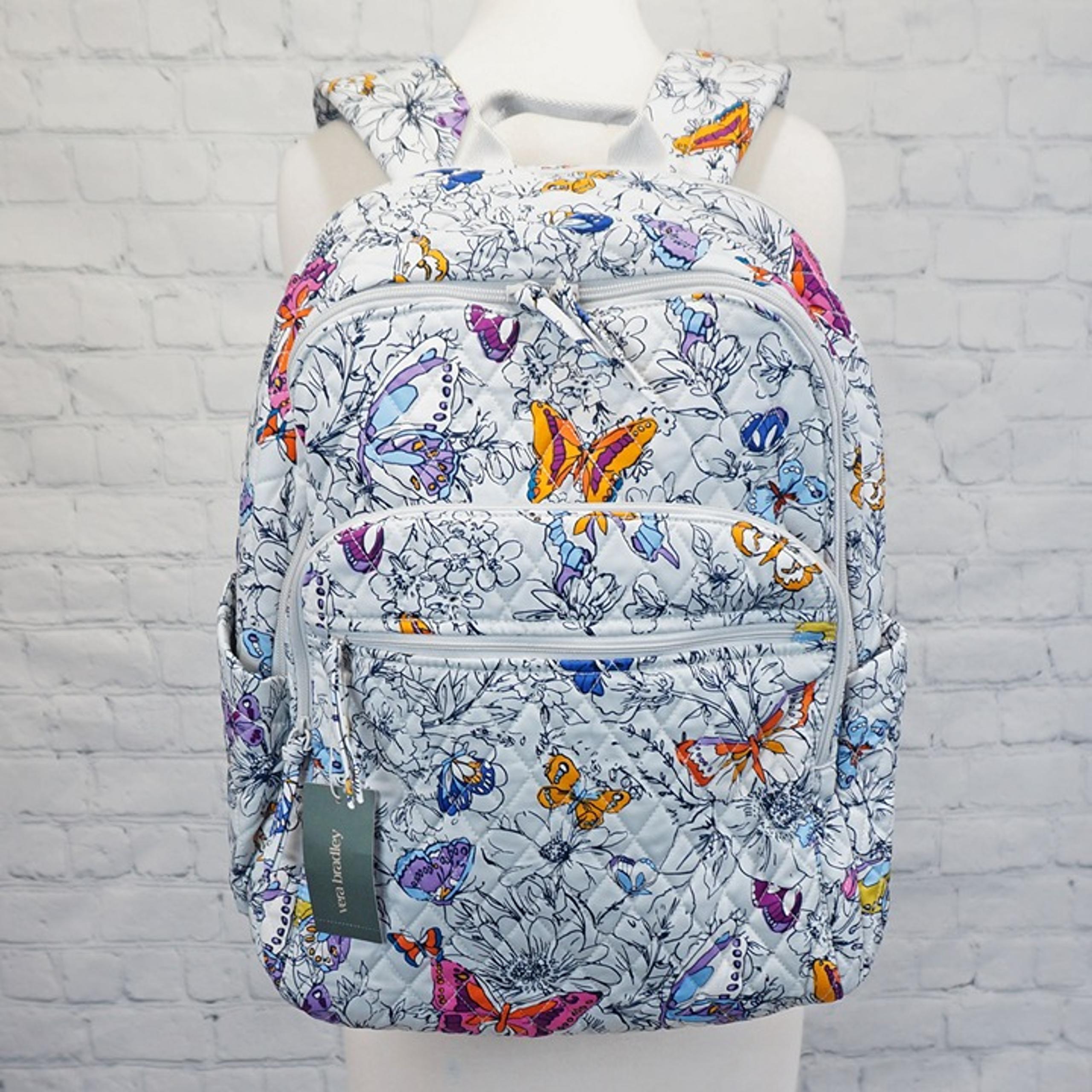 NEW ❤️ vera bradley Wing + Bloom Bancroft Backpack Laptop Butterfly Floral