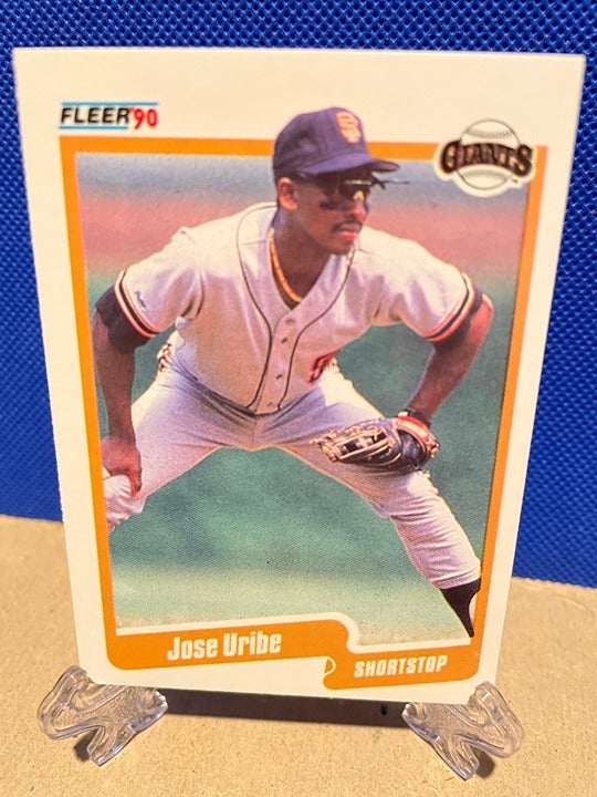 Jose Uribe Baseball Card # 74 1990 Fleer Error
