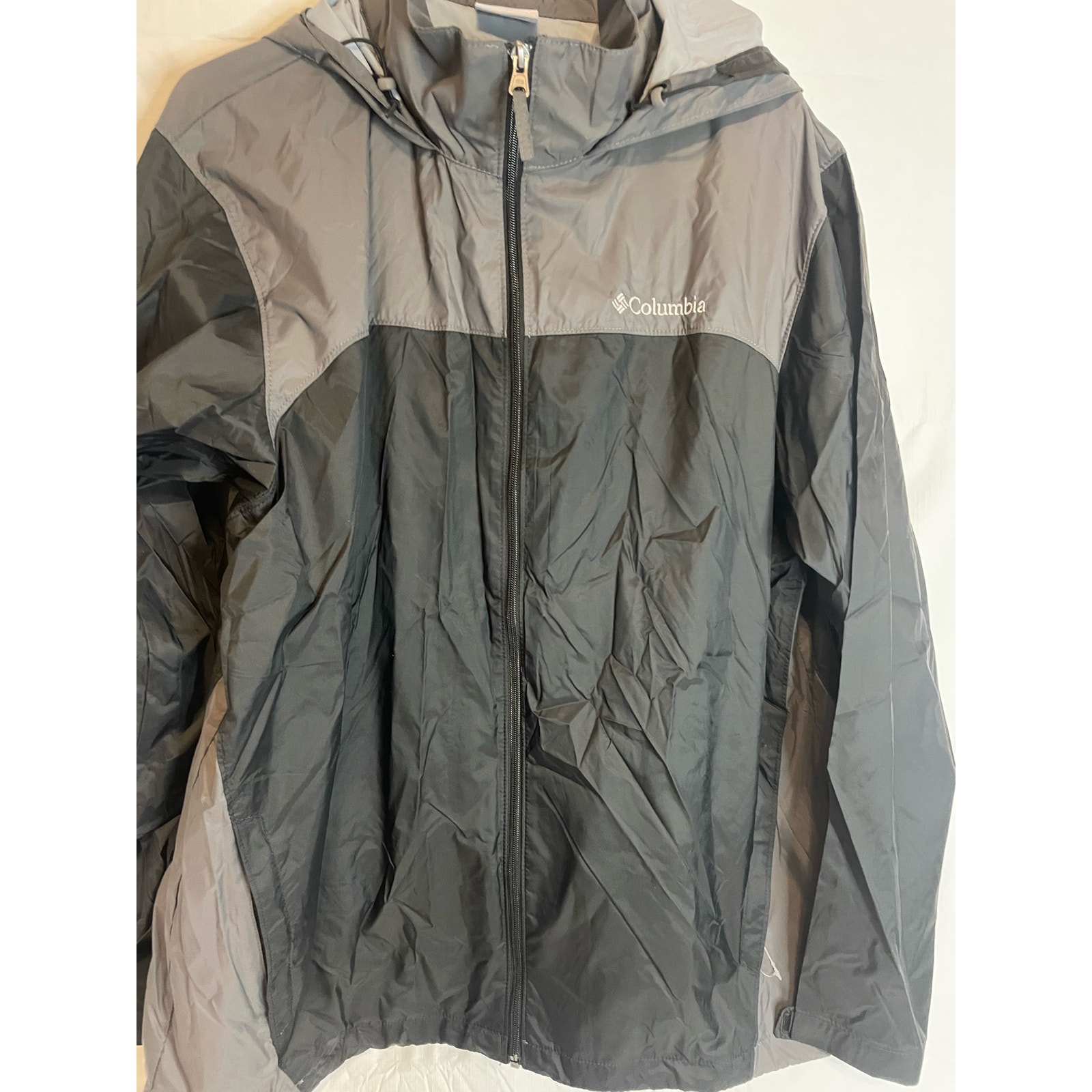 Columbia Men's Jacket Wind Breaker Black Gray Large L GUC