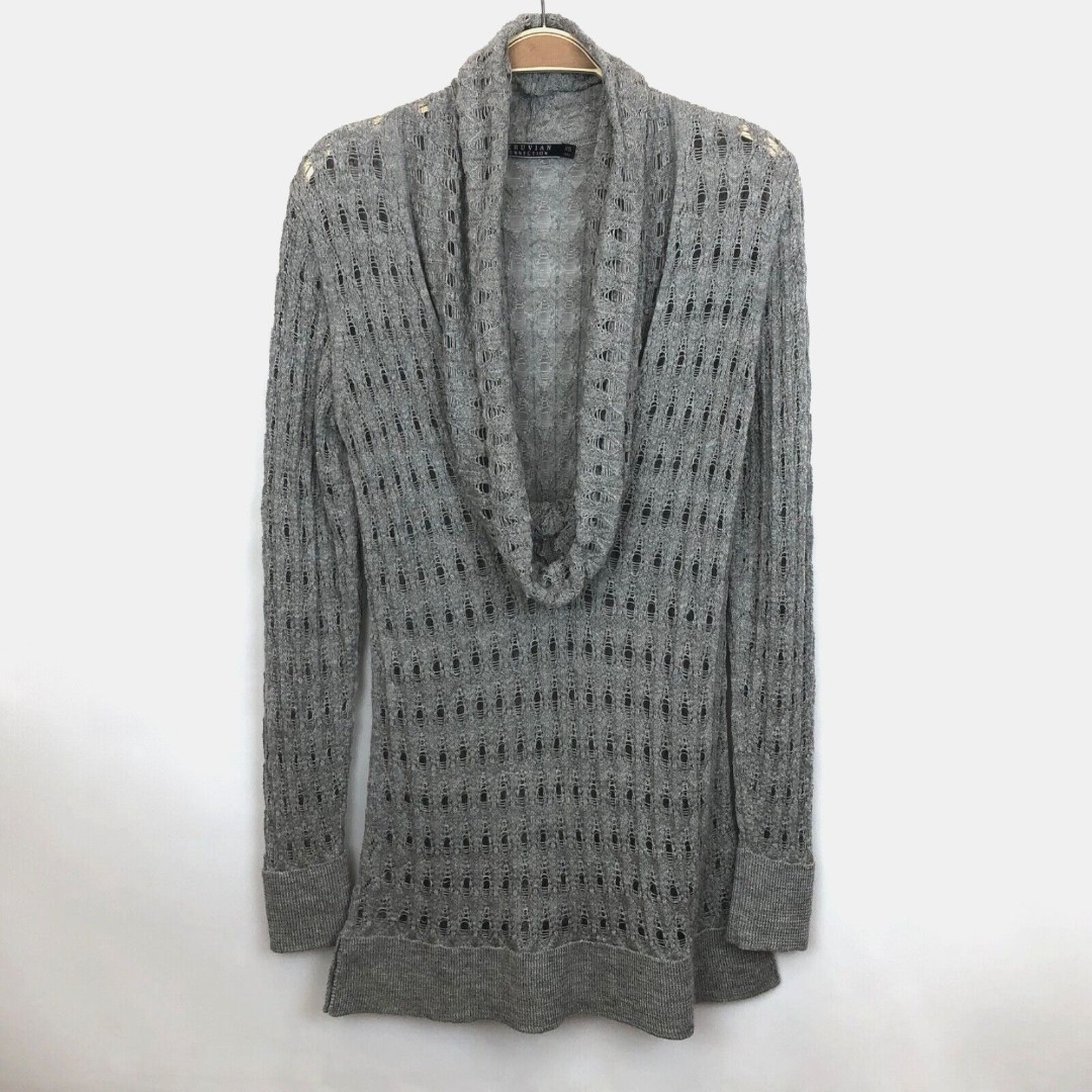 Peruvian Connection Women's Cowl Neck Tunic Sweater Silk and Alpaca in XS