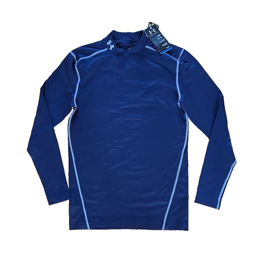 Under Armour Mens Large Compression Shirt - Long Sleeve, Athletic Fit, Navy, NEW