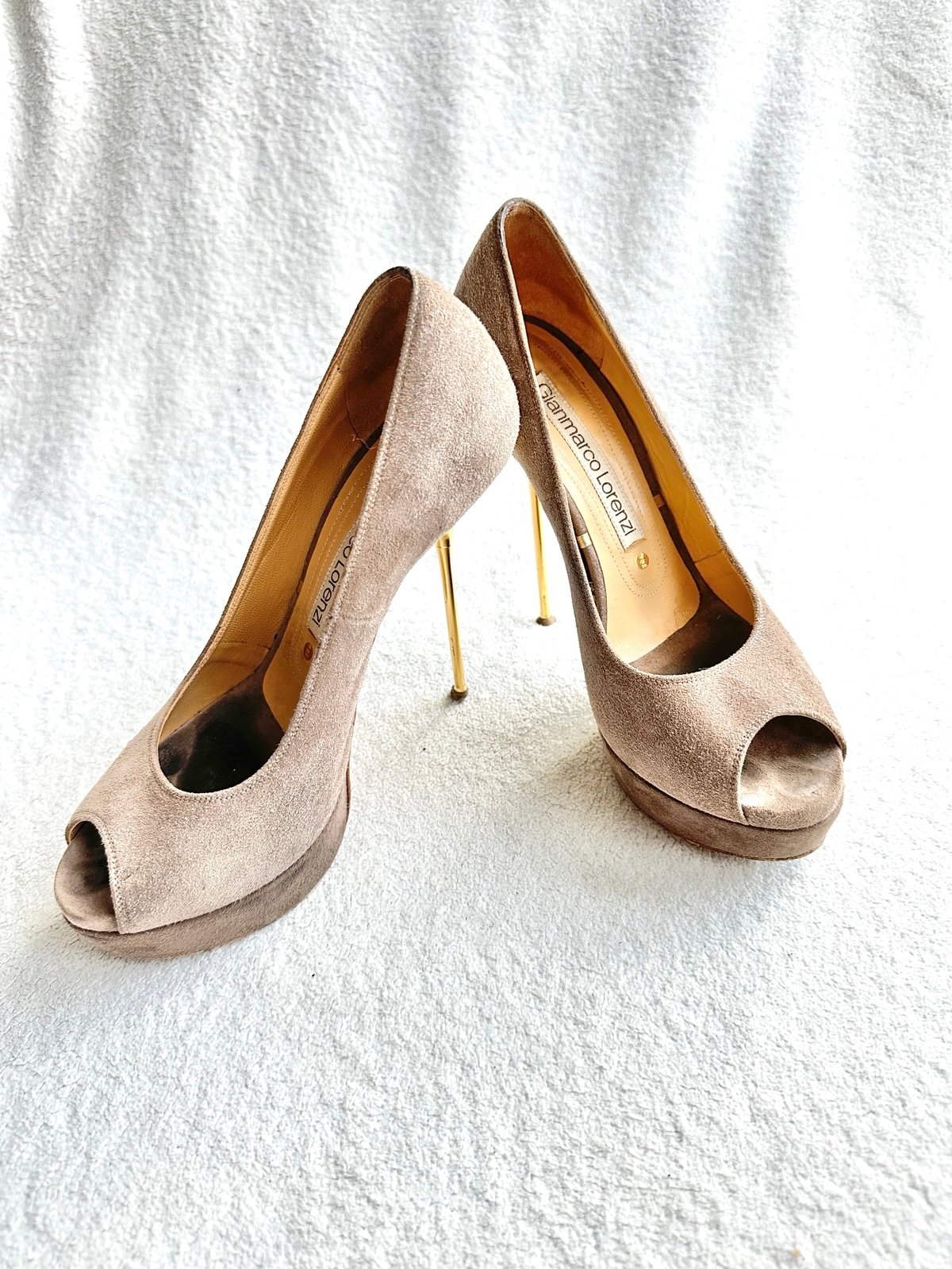Gianmarco Lorenzi Heels suede tan pumps EU 38 US 8
