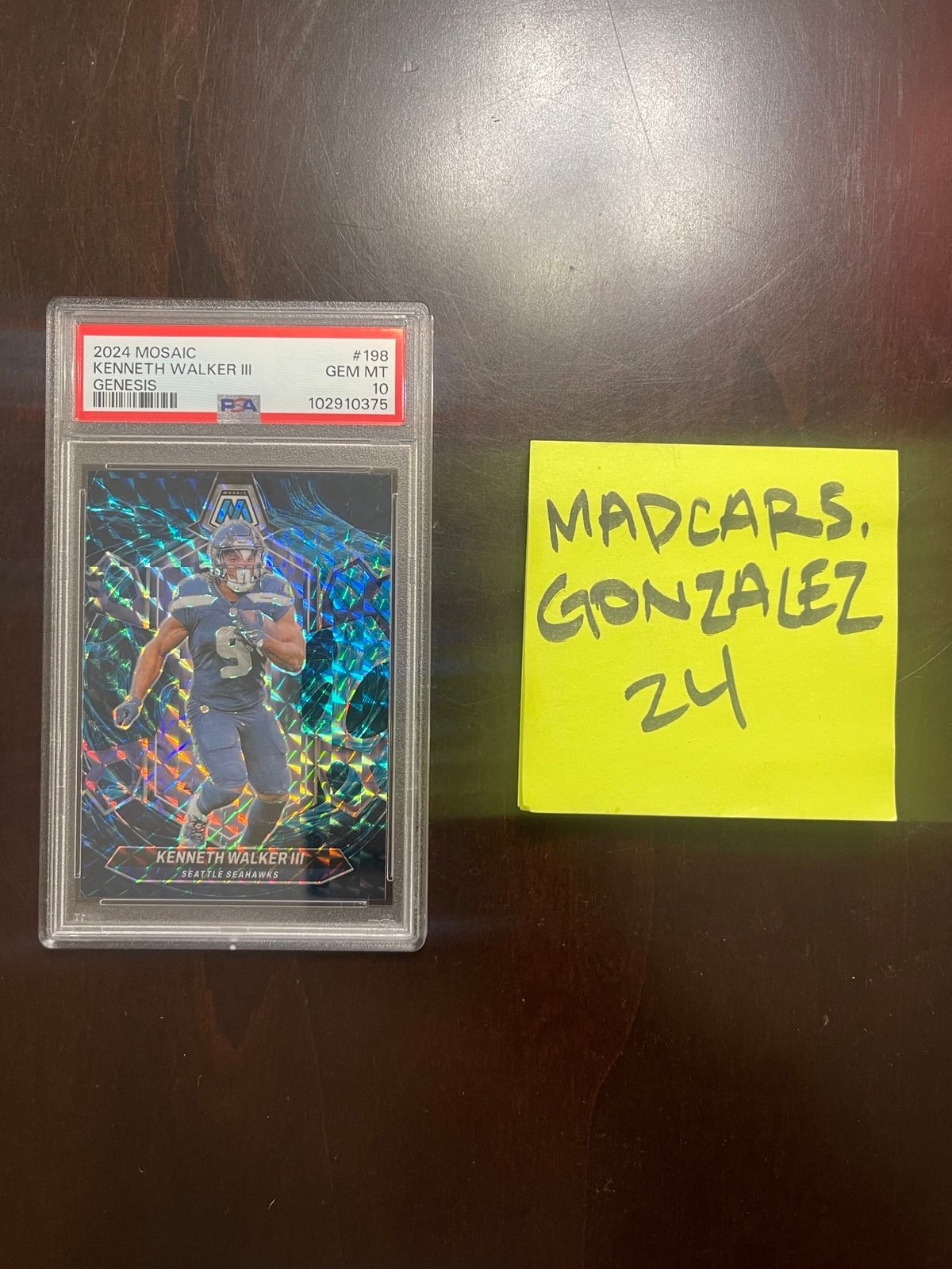 2024 Panini Mosaic Kenneth Walker III #198 Genesis PSA 10 Seattle Seahawks.