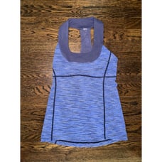 Lululemon Women's Size 6 Lion Space Cadet Blue Scoop Neck Yoga Tank Top