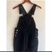 Vintage Black Velour Overalls