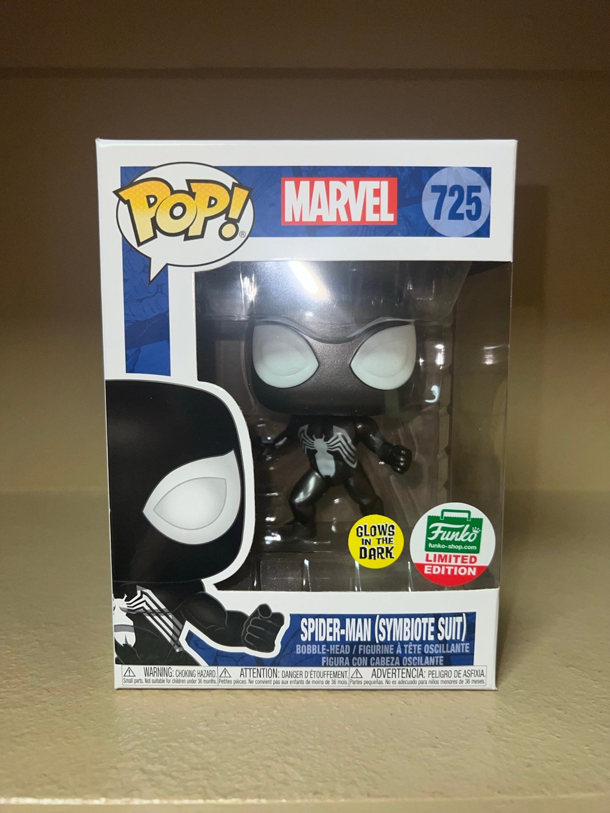 Marvel Spider Man (Symbiote Suit) Glow in the Dark Funko Pop 725