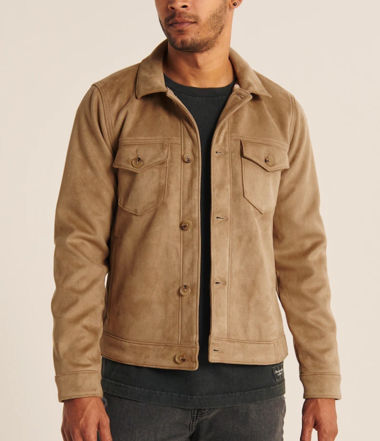 XL Abercrombie Faux Suede Trucker Jacket
