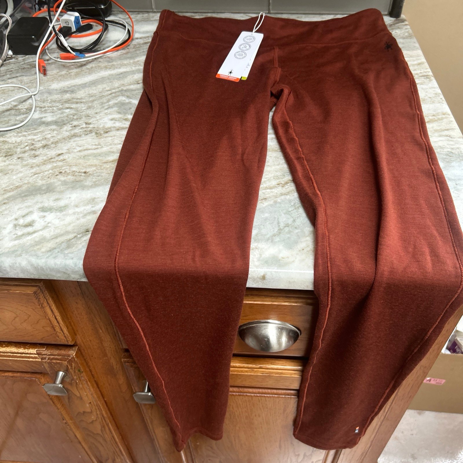 115 Smartwool Classic Thermal Base Layer Pants NWT Sz L CHESTNUT Merino Wool.