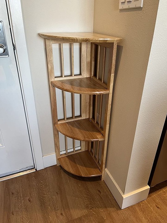 4-Shelf Corner Folding Bookcase, Natural - NEW!
