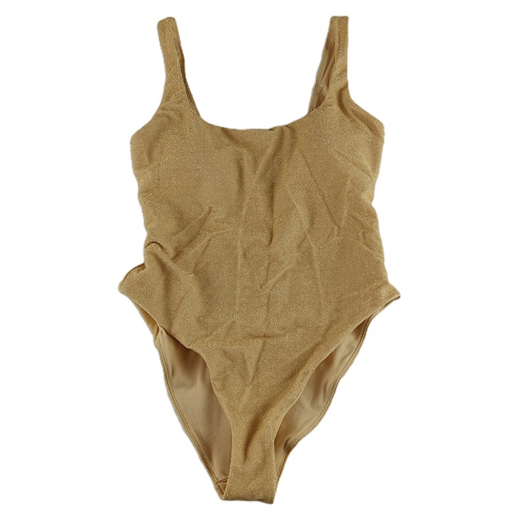 Aerie Women's Sparkle Babewatch One Piece Swimsuit Size Medium Golden Oak