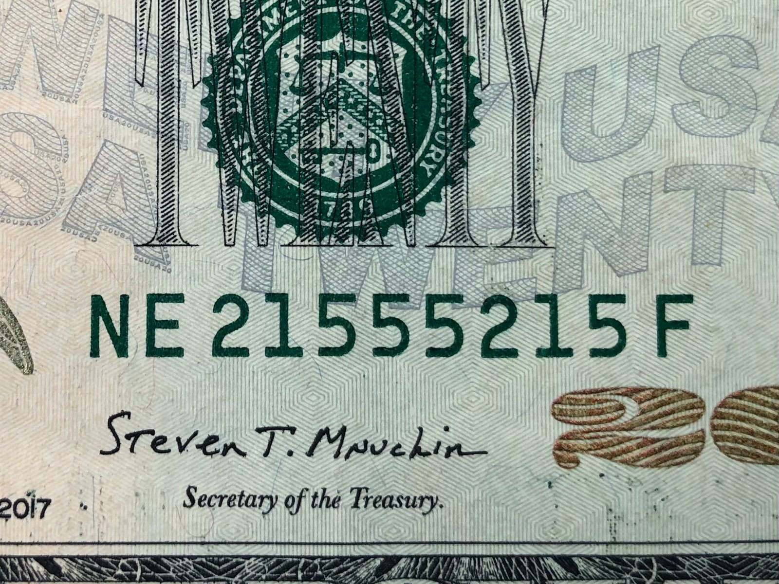 20 Fancy Serial Number Bookend Trinary Note!