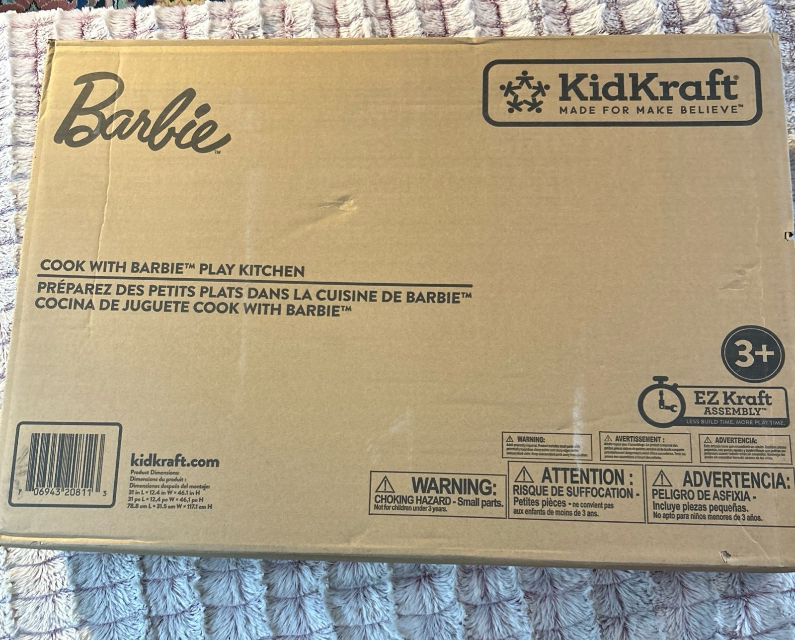 KidKraft Cook with Barbie™ Wooden Play Kitchen with Lights & Sound