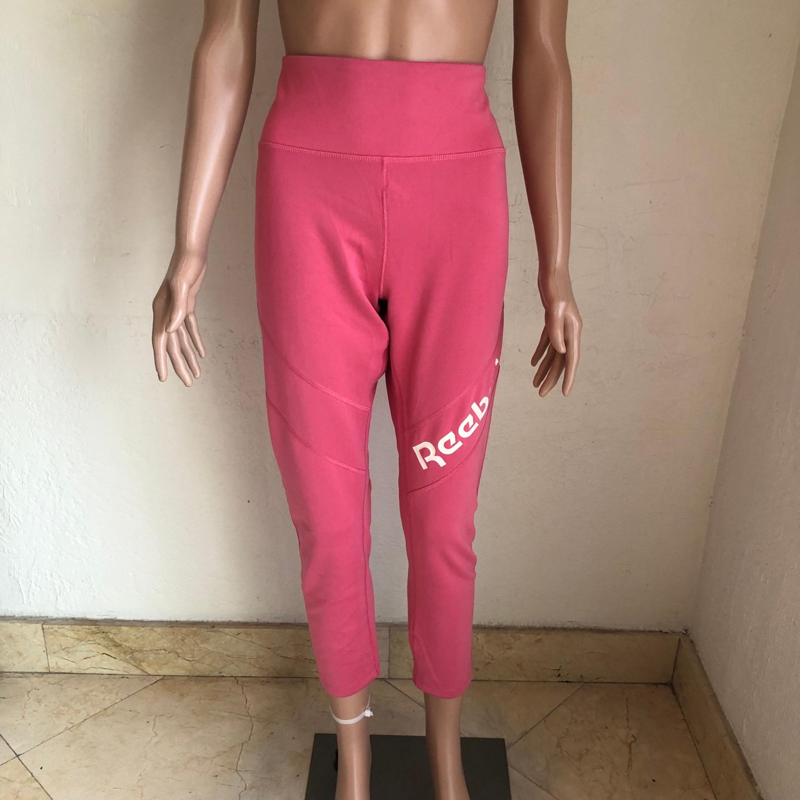 Reebok Premium Wide Waist Band Pink Leggings Pants Women’s Size XL Activewear