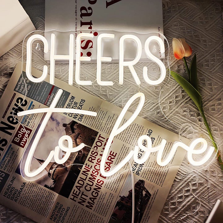 CHEERS To Love Neon Sign, Neon Lights for Bedroom Living Room, USB Powered LED
