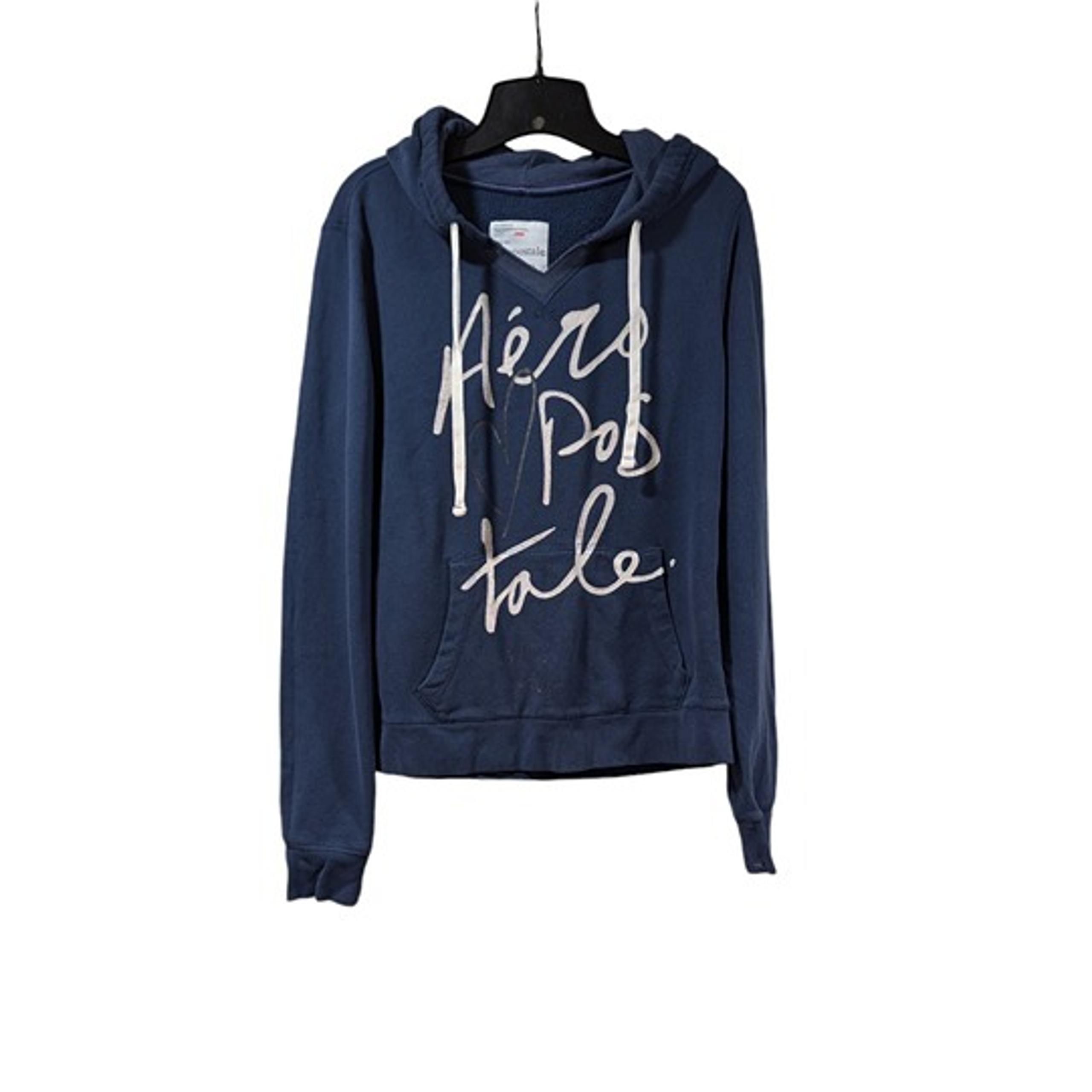 Aeropostale Dark Blue Pocketed Pullover Hooded Sweater Sz XL