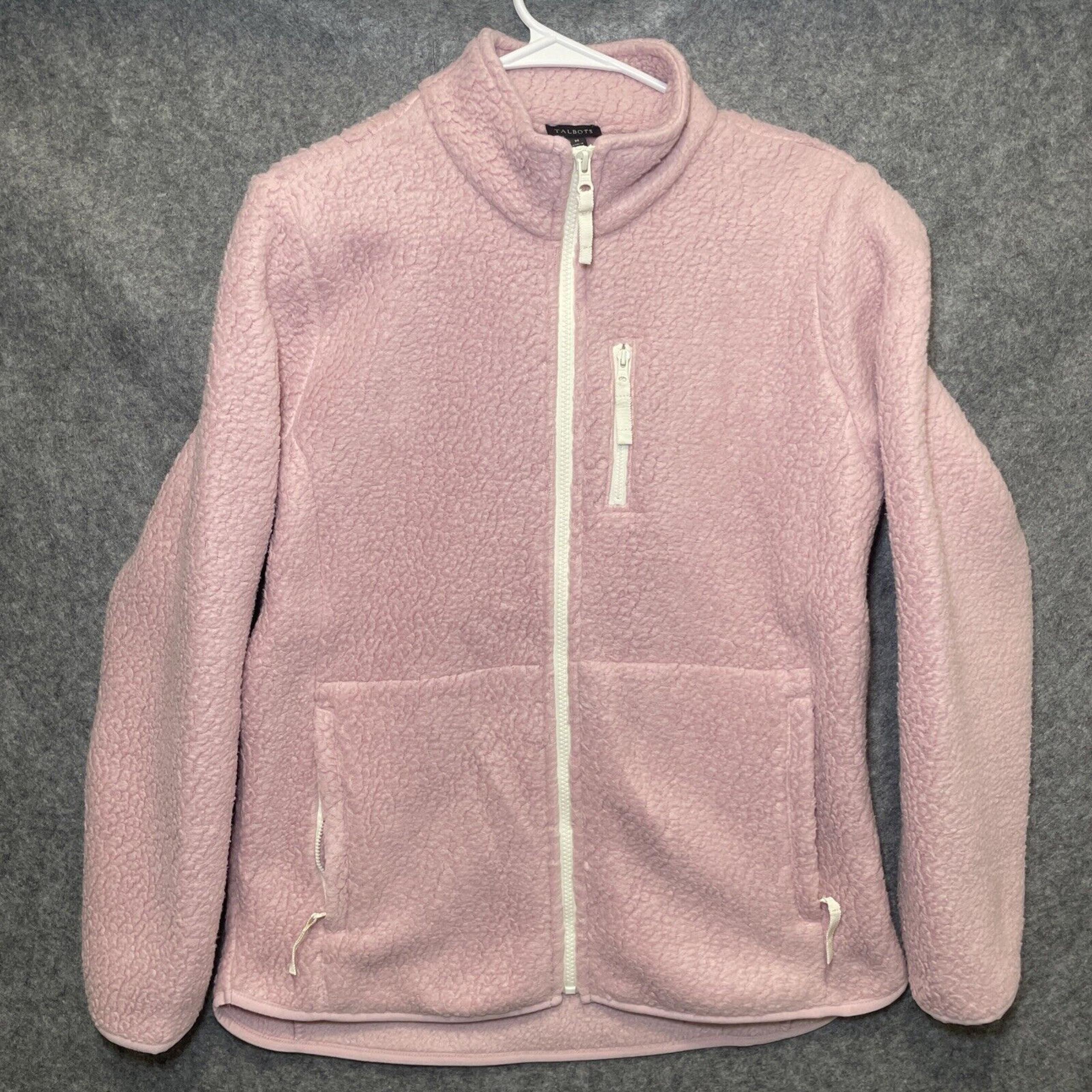 NWT Talbots Sherpa Fleece Polartec Thermal Pro Full Zip Jacket Women’s Sz M Pink