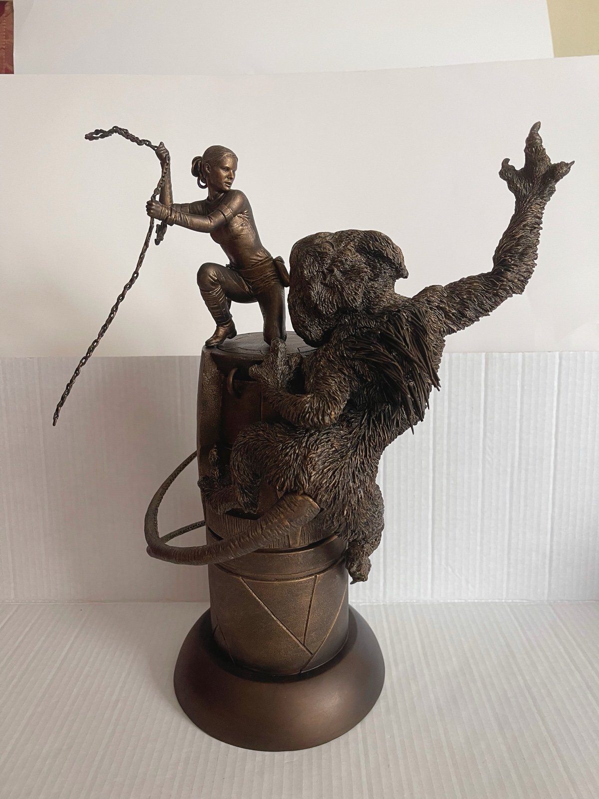 Star Wars Bronze Padme vs Nexu Statue Geonosis Arena Diorama Sideshow LE #27/50