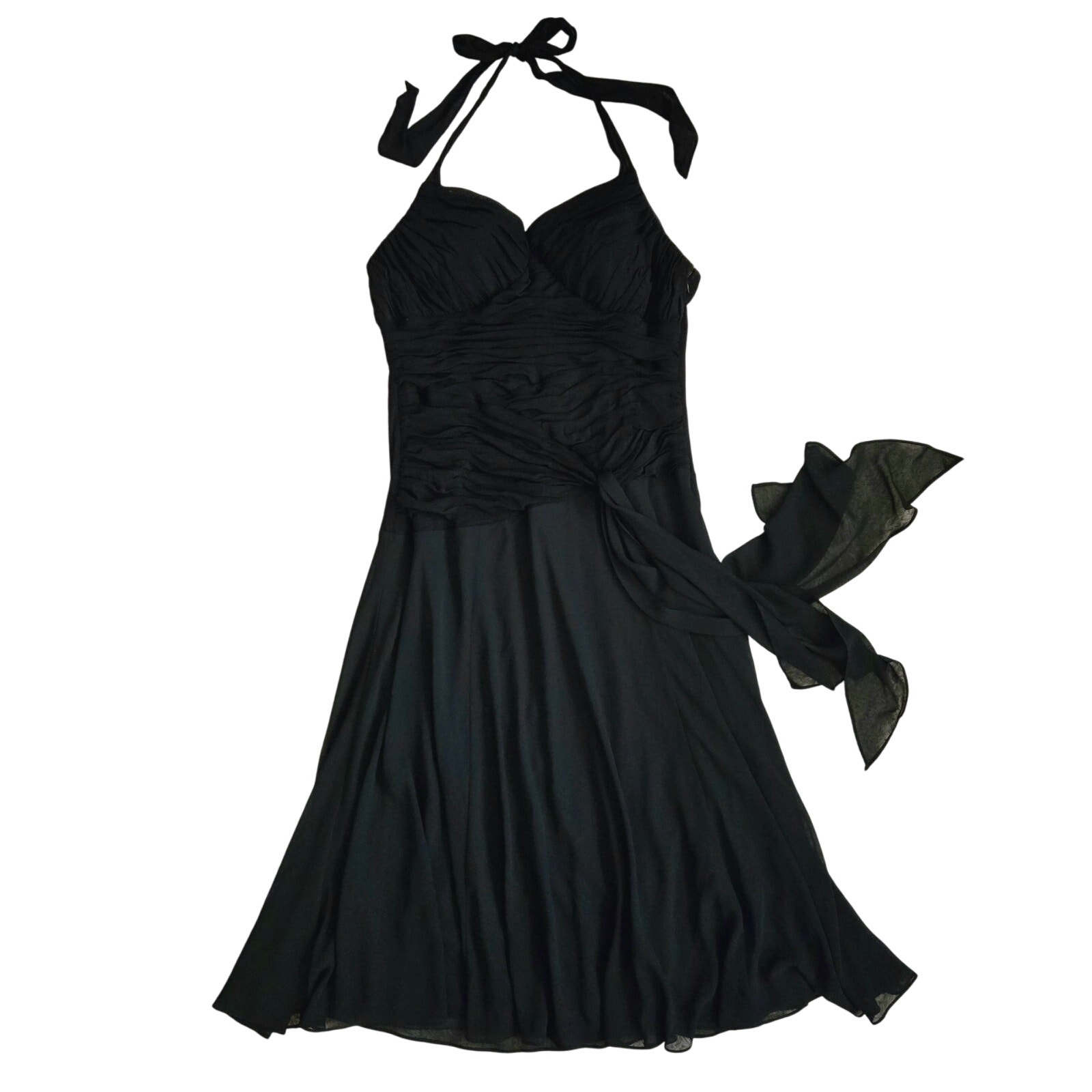 Vintage Sangria Woman Y2k Whimsigoth Ruched Backless Halter Midi Dress 18W Prom
