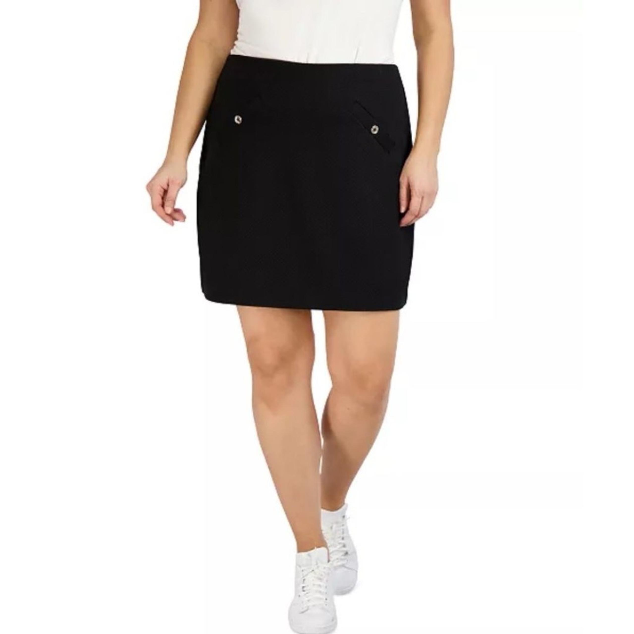 Jones New York Black Textured Pull-On Welt Pocket Skort Womens Size XL