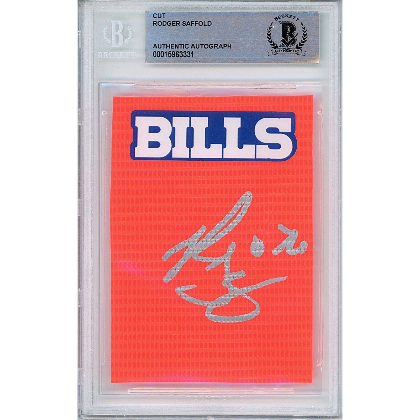Rodger Saffold Autographed Buffalo Bills Football TD Pylon Cut Beckett Authentic