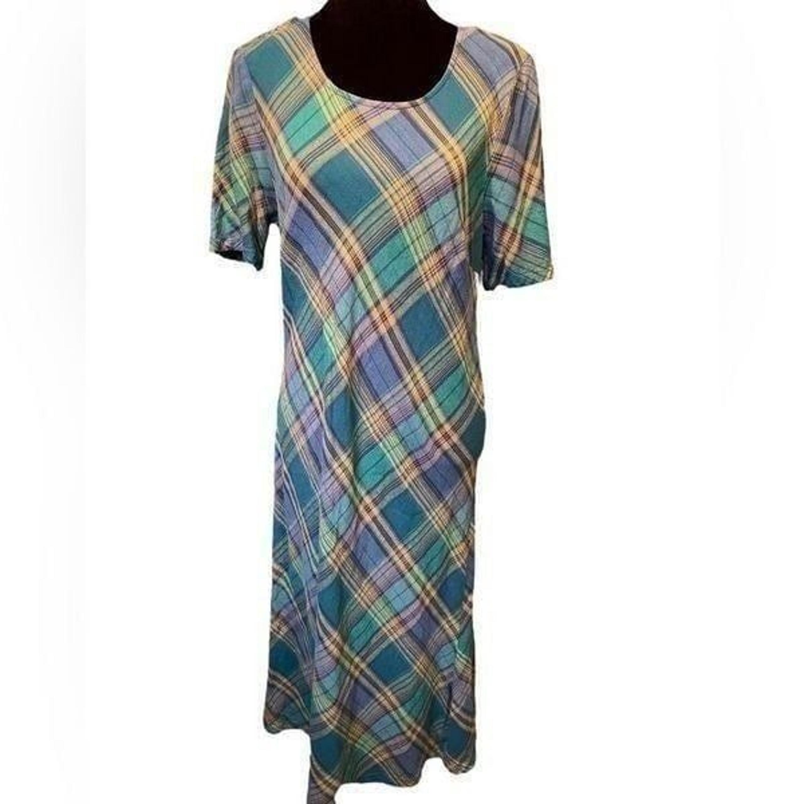 Studio Ease Woman Vintage 90s Purple Plaid Grunge Witchy Alt Fall Midi Dress