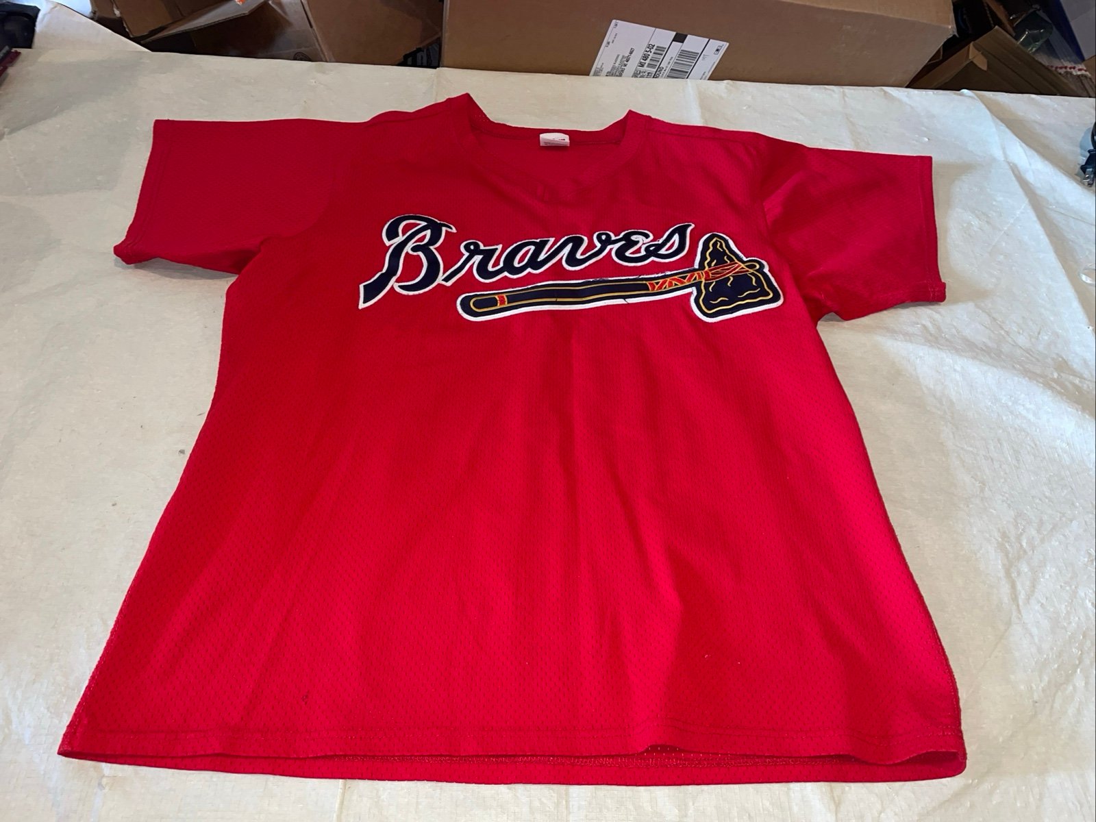 Authentic Red Wilson Atlanta Braves Bp Jersey Wilson Red Baseball #24 Mens 48
