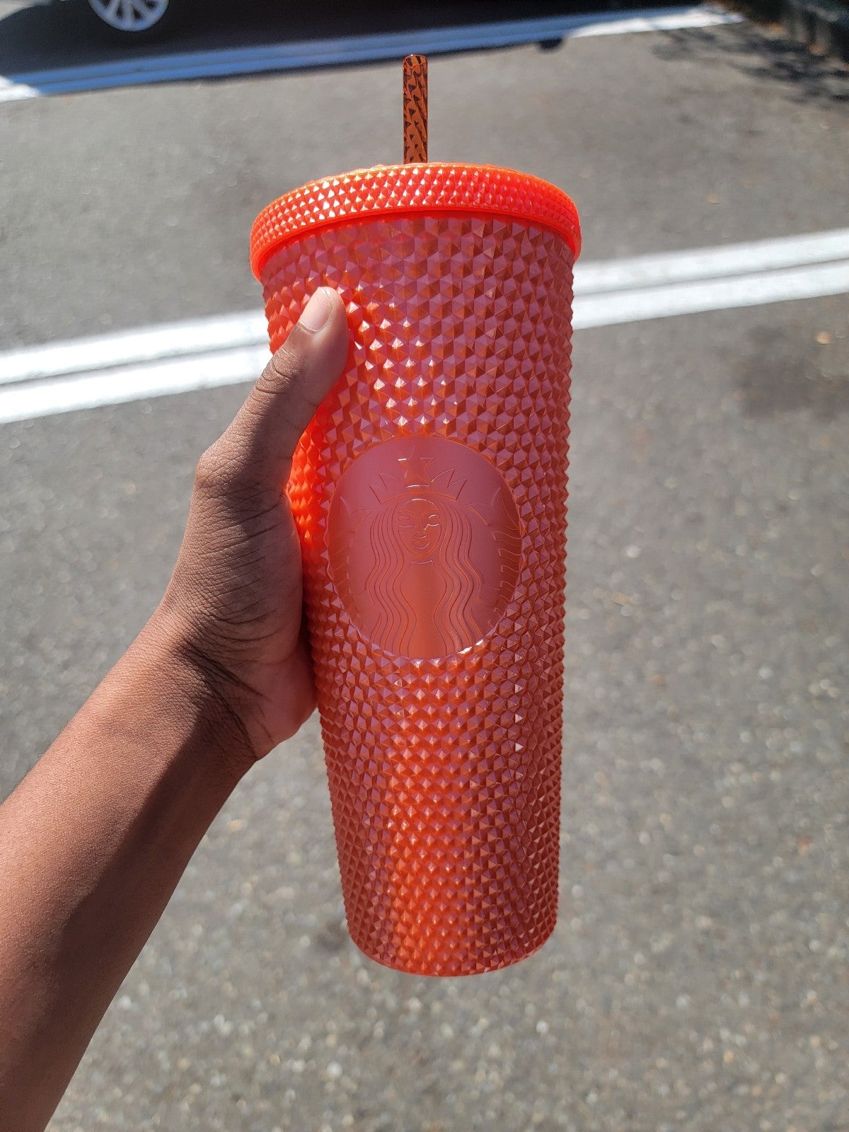 Starbucks Fall 2022 Orange Bling Studded Tumbler